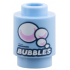 Brick, Round 1 x 1 with White 'BUBBLES' and Bright Pink Reflections Pattern: {светло кралско син}