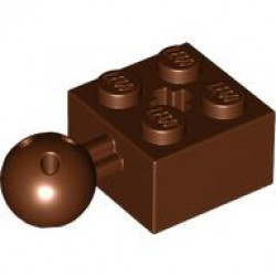 BRICK 2X2 W. BALL Ã˜ 10.2: {червеникаво-кафяв}