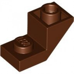 ROOF TILE 1X2, INVERTED, DEG. 45, W/ CUT: {червеникаво-кафяв}