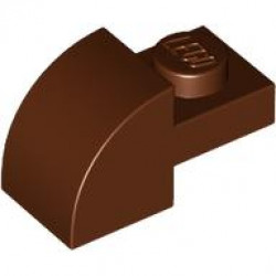 BRICK, 1X2X1, BOW, W/ CUTOUT: {червеникаво-кафяв}