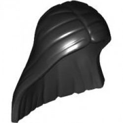 Minifigure, Hair Female Long and Straight with Center Part: {черен}