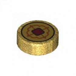 FLAT TILE 1X1, ROUND, NO. 351: {топло златист}