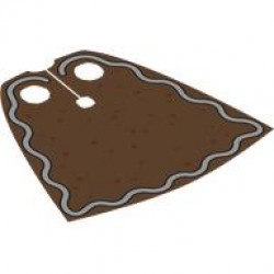 Minifigure Cape Cloth, Standard - Spongy Stretchable Fabric - 3.9cm Height with Medium Nougat and White Sides with Dark Orange Gingerbread Dots, White Icing, Black Outline Pattern: {мултикомбинация}