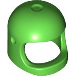 Minifigure, Headgear Helmet Space / Town with Thick Chin Strap - with Visor Dimples (Reissue with Top Dimple): {ярко зелен}