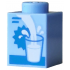 Brick 1 x 1 with Blue Glass Outline, Lines and Star Tag, White Pouring Drink and Splashes Pattern (Milk Carton): {светло кралско син}
