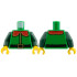 Torso Coat with Red Collar with Gold Trim and Buckle, Black Belt Pattern / Dark Green Arms / Yellow Hands: {тъмно зелен}