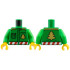 Torso Jacket with Gold Buttons, Christmas Trees and Shoulders, Red and White Candy Stripe Belt Pattern / Bright Green Arms / Yellow Hands: {тъмно зелен}