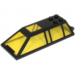 Windscreen 10 x 4 x 2 Canopy with 4 Studs and Bar Handle with Molded Trans-Yellow Glass Pattern: {черен}