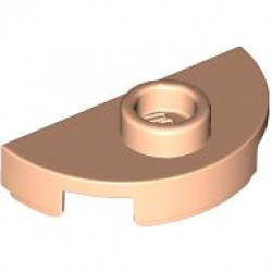 PLATE 1X2, 1/2 CIRCLE, W/ 1 KNOB: {светло нуга}