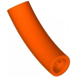 Brick, Round Tube 1 x 1 d. 45 degrees Elbow Macaroni Half - Axle Hole: {червеникаво-оранжев}