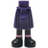 Mini Doll Hips and Skirt Mid-Length with Molded Black Legs / Boots and Printed Black Vertical Stripes, Bright Pink Socks Pattern - Thick Hinge: {светло виолетов}