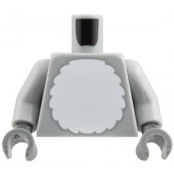 Torso White Round Fur Belly Pattern / Light Bluish Gray Arms / Dark Bluish Gray Hands: {умерено каменно сив}