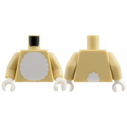 Torso White Round Fur Belly, Cotton Tail on Back Pattern / Tan Arms / White Hands: {тухлено жълт}