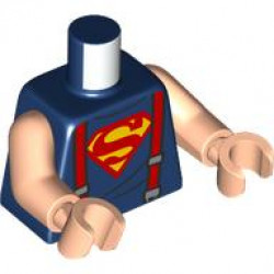 Torso Suspenders and Red and Yellow Superman 'S' Logo Pattern / Light Nougat Arms / Light Nougat Hands: {земно син}