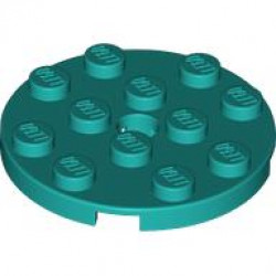 PLATE 4X4 ROUND W. SNAP: {ярко синьо-зелен}
