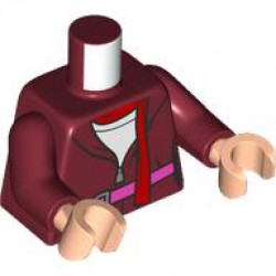 Torso Female Jacket, Red Scarf, White Blouse, Dark Pink Belt Pattern / Dark Red Arms / Light Nougat Hands: {нов тъмно червен}
