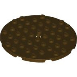 PLATE 8X8, CIRCLE: {тъмно кафяв}