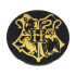 Tile, Round 6 x 6 with Gold Hogwarts Crest Pattern: {черен}