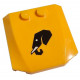 Wedge 4 x 4 x 2/3 Triple Curved with Black Elephant Head Profile with White Eye and Tusk Pattern: {огнено жълто-оранжев}