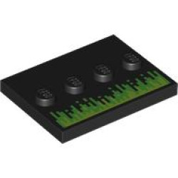 PLATE 3X4, W/ 4 KNOBS, NO. 10: {черен}
