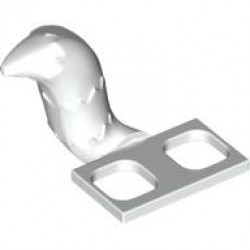 Minifigure Costume Tail Fluffy - Flexible Rubber: {бял}