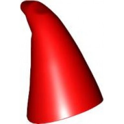 Minifigure, Headgear Hat, Cone Drooping, Wizard: {ярко червен}