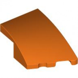 BRICK 2X3, OUTSIDE BOW, RIGHT: {червеникаво-оранжев}