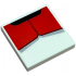 Tile 2 x 2 with SW Shock Trooper Red Armor Plates with Black and Light Bluish Gray Edges Pattern: {бял}