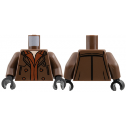 Torso Trenchcoat, Dark Orange Hems and Buttons, Light Nougat Neck Pattern / Umber Arms / Black Hands: {умбра}