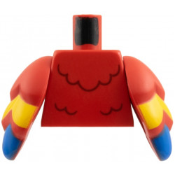 Torso Dark Red Feathers Pattern / Red Bird Wings with Yellow and Blue Feathers Pattern: {ярко червен}