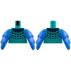Torso Dark Blue Collar and Plumage Pattern / Blue Bird Wings: {ярко синьо-зелен}