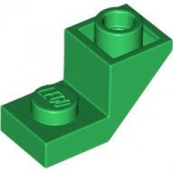 ROOF TILE 1X2, INVERTED, DEG. 45, W/ CUT: {тъмно зелен}