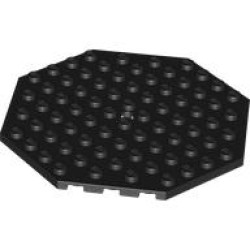 PLATE OCTAGONAL 10X10 W. SNAP: {черен}