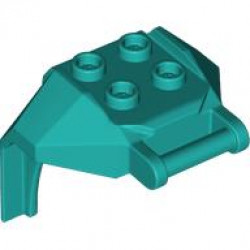 DESIGN, BRICK 4X3X3, W/ 3.2 SHAFT, NO. 1: {ярко синьо-зелен}