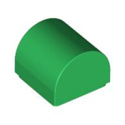 PLATE 1X1X2/3, OUTSIDE BOW: {тъмно зелен}