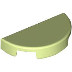 TILE 1X2, W/ 1/2 CIRCLE: {пролетно жълто-зелен}