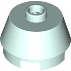2X2 ROUND,SLOPE BRICK W. KNOB: {аквамарин}
