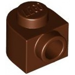 PLATE 1X1X2/3, W/ 1 KNOB, ROUNDED: {червеникаво-кафяв}