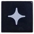 Tile 1 x 1 with White Star / Sparkle Large Pattern: {черен}