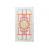 Glass for Window 1 x 4 x 6 with Red Lines, Gold Border and Ninjago Core Logo on White Background Pattern: {прозрачен}