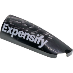 Slope, Curved 4 x 1 Right with White 'Expensify' Logo and Silver Dots Pattern: {черен}