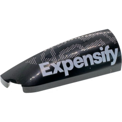 Slope, Curved 4 x 1 Left with White 'Expensify' Logo and Silver Dots Pattern: {черен}
