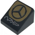 Slope 30 1 x 1 x 2/3 with White 'APXGP' and Mercedes-Benz Logo on Gold Background Pattern: {черен}