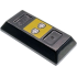 Minifigure, Utensil Ingot 1 x 2 with Silver Antennae on Yellow Square Background Pattern (F1 T-cam): {черен}