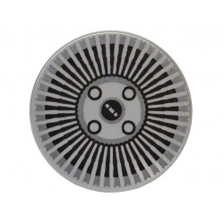 Tile, Round 2 x 2 with Bottom Stud Holder with Hubcap with Black Radial Stripes and Wheel Bolts Pattern: {сребърно метален}