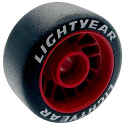Wheel 24 x 13.4 with Pin Hole with Molded Black Hard Rubber Tire and Printed White 'LIGHTYEAR' Pattern: {ярко червен}