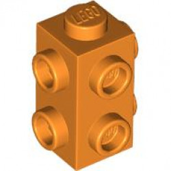 BRICK 1X1X1 2/3, W/ 6 KNOBS: {ярко оранжев}