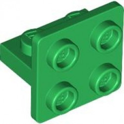PLATE 1X2, W/ 1.5 PLATE 2X2, CENTERED: {тъмно зелен}
