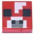 Tile 1 x 1 with Pixelated Black Squares and Dark Bluish Gray and White Pattern (Minecraft Micromob Cow Face): {ярко червен}
