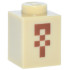 Brick 1 x 1 with Pixelated Dark Orange Squares and Rectangle Pattern (Minecraft Desert Temple Ankh): {тухлено жълт}